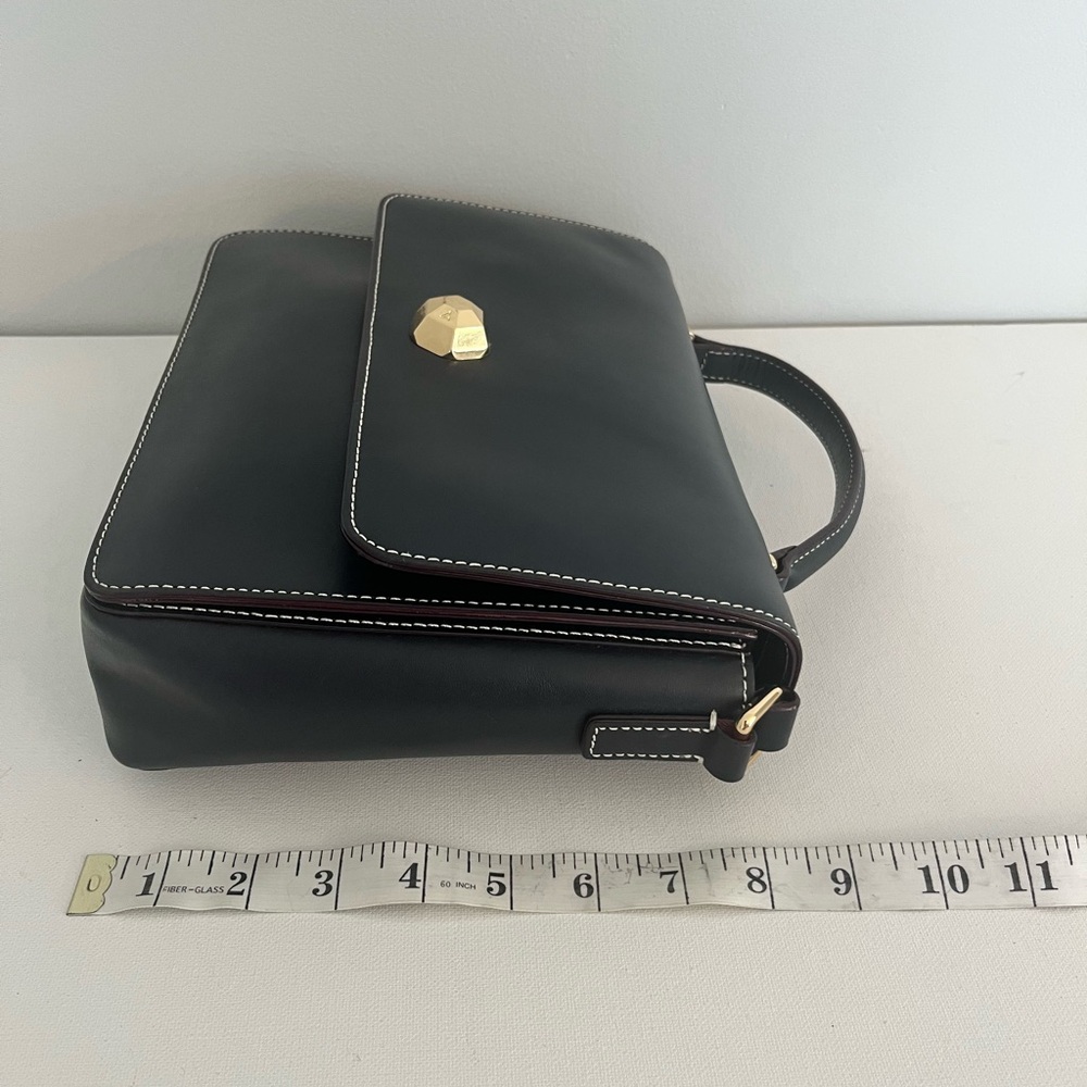 Frances Valentine Black Crossbody Bag with Gold Details - Picture 6 of 6